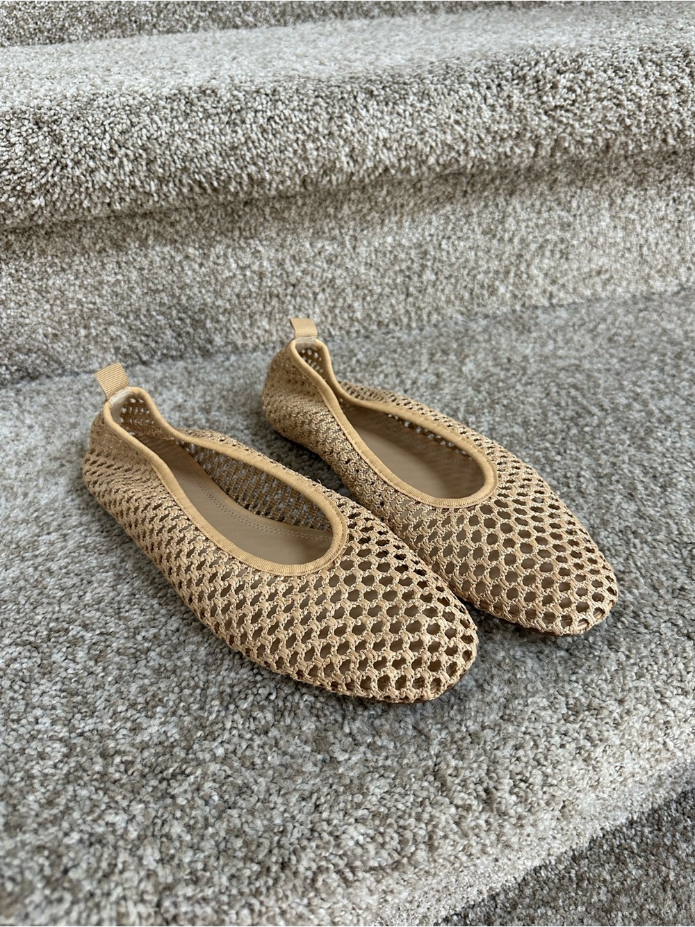 Breathable Woven Women’s Ballet Flats - Tan by H &M Size 39